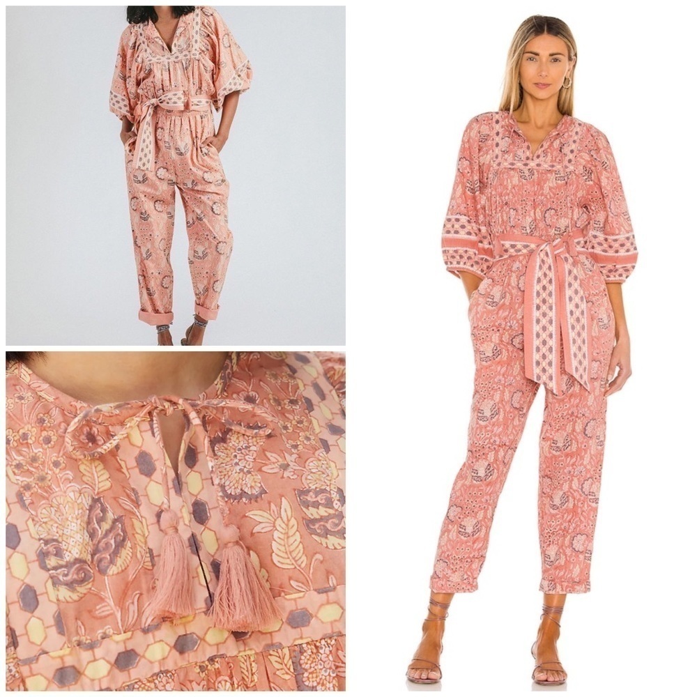 NWT Cleobella MAGDALENA Floral Tassel Jumpsuit L​​​​​